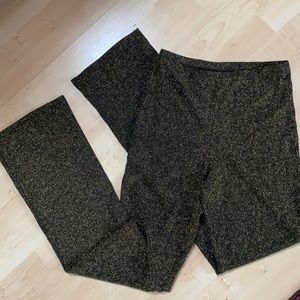 Black & gold shimmery Reformation stretchy pants